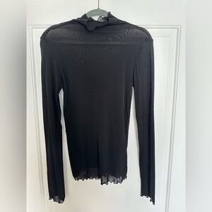 Mock Neck Mesh Long Sleeve